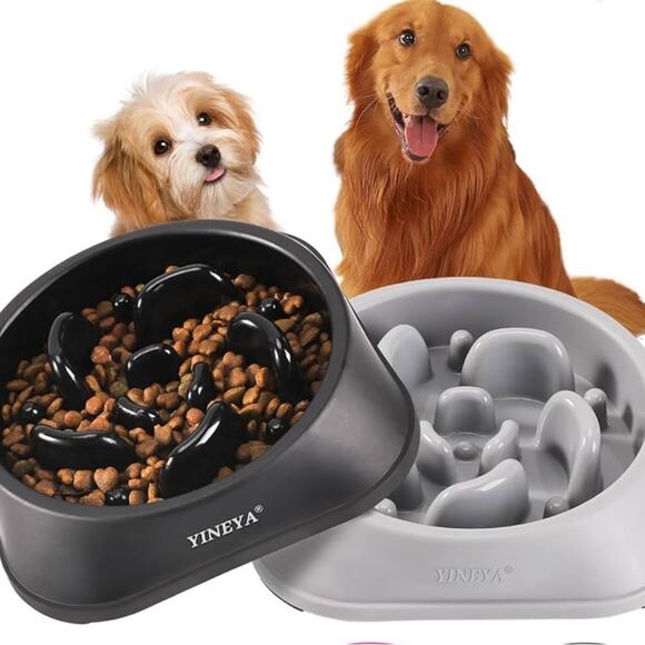 YINEYA PET SLOW FEEDER DOG BOWL SMALL BREED DOG NWT BLACK - Picture 6 of 6